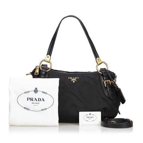 prada satchel bag in black|More.